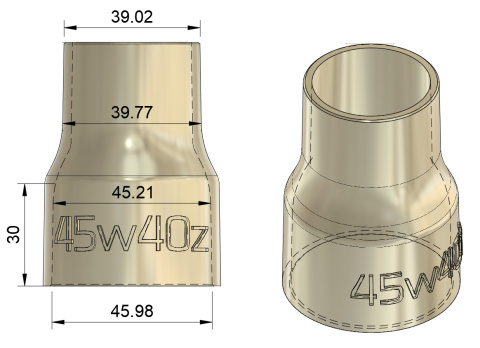 Adapter redukcja odsysania 45w40z Adapter redukcja odsysania 45w40z