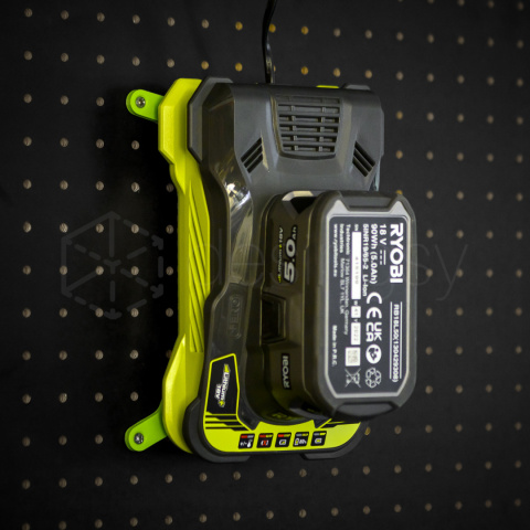 Uchwyt mocowanie do ładowarki Ryobi RC18150 18V Łatwy i szybki montaż Zielo Uchwyt mocowanie do ładowarki Ryobi RC18150 18V Łatwy i szybki montaż Zielo