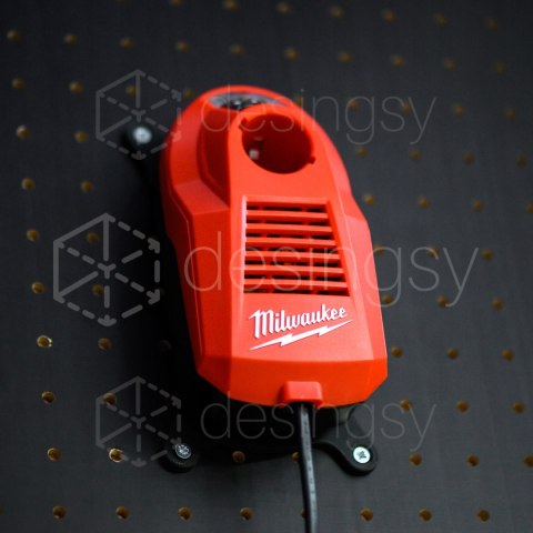 Uchwyt mocowanie do ładowarki Milwaukee M4C Łatwy i szybki montaż Czarny Uchwyt mocowanie do ładowarki Milwaukee M4C Łatwy i szybki montaż Czarny