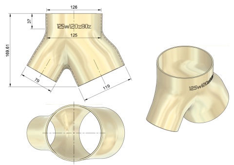 Adapter rozdzielacz trójnik do Cormak 125w120z80z