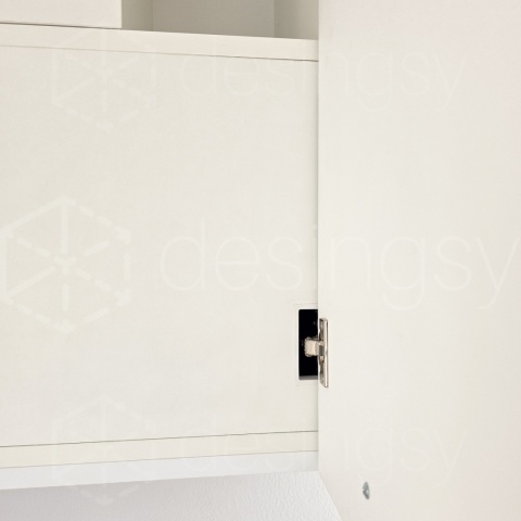 Maskownica wycięcia na zawias w szafce / Nakładka / Obrzeże U 66mm Biała