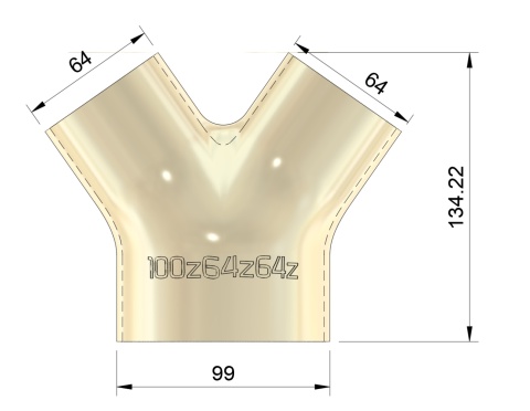 Rozgałęziacz trójnik adapter przyłącze redukcja 100z64z64z