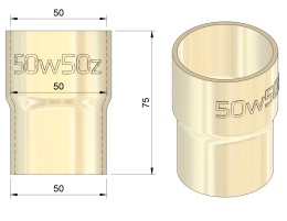 Adapter odsysania redukcja Ø50z Ø50w Spiro