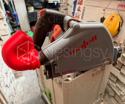 Kolanko kątowe do zagłębiarki MAFELL MT 55 cc koniec haczenia węża U-TURN Red