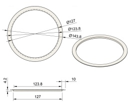 Rozeta ∅127zKołnierz10Wys3 Biały