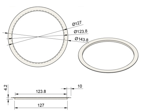 Rozeta ∅127zKołnierz10Wys3 Biały