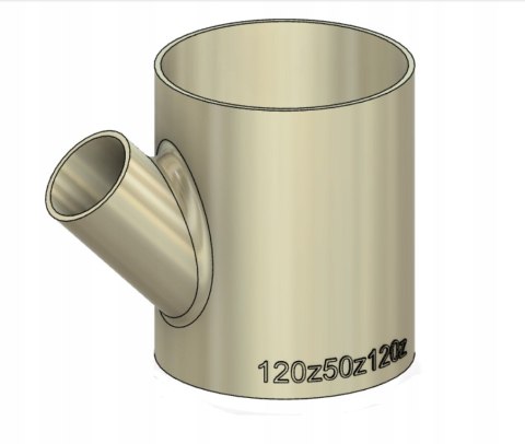 Rozgałęźnik trójnik redukcja 120x50x120 SPIRO osłona tarcz 120z50z120z