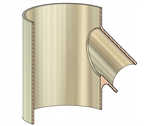 Rozgałęźnik trójnik redukcja 120x50x120 SPIRO osłona tarcz 120z50z120z