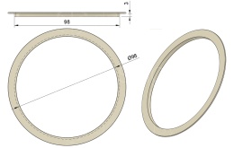 Rozeta maskująca do HDF ∅100 98zKołnierz8Wys3 Biała