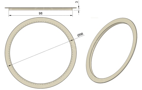 Rozeta maskująca do HDF ∅100 98zKołnierz8Wys3 Biała