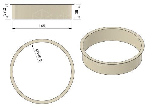 Rozeta maskująca ∅150 149zKołnierz8Wys36 Bi