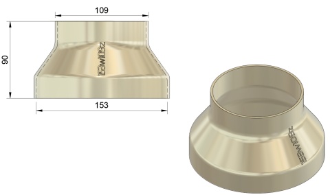 Adapter redukcja na wąż SPRIO 100 na 50