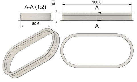 Dwustronna maskownica owalna ∅180na80 Składana Różne wysokości i kolory