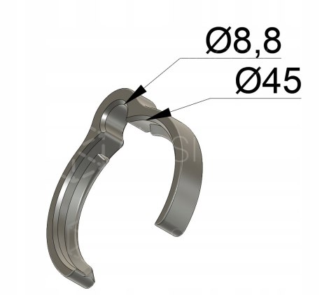 Klips zacisk na wąż Starmix wymiary zewnętrzne węża Ø45z 5szt Czarny