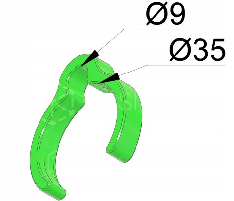 Klips zacisk na wąż gładki Festool D27 w oplocie tekstylnym Ø35z Ziel 5szt.
