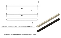 Maskownica Szczelinowa (15mm) Wentylacyjna pojedyncza szer. 14.3 Kołnierz 5