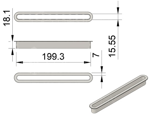 Maskownica Szczelinowa (16mm) Wentylacyjna Pojedyncza Kołnierz 7mm