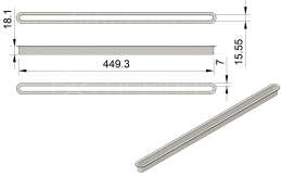 Maskownica Szczelinowa (16mm) Wentylacyjna Pojedyncza Kołnierz 7mm