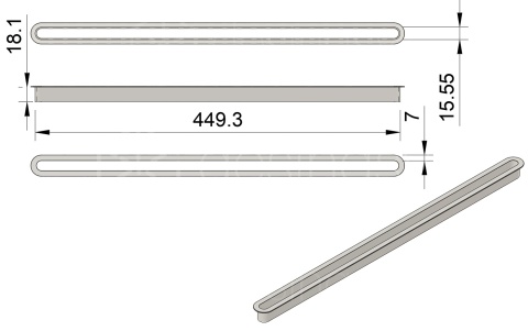 Maskownica Szczelinowa (16mm) Wentylacyjna Pojedyncza Kołnierz 7mm