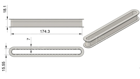 Składana Maskownica Szczelinowa (16mm) Wentylacyjna Kołnierz 7mm Wys18.1 na klik