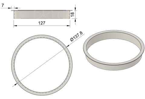 Rozeta ∅127zKołnierz7 Różne Kolory i Wysokości