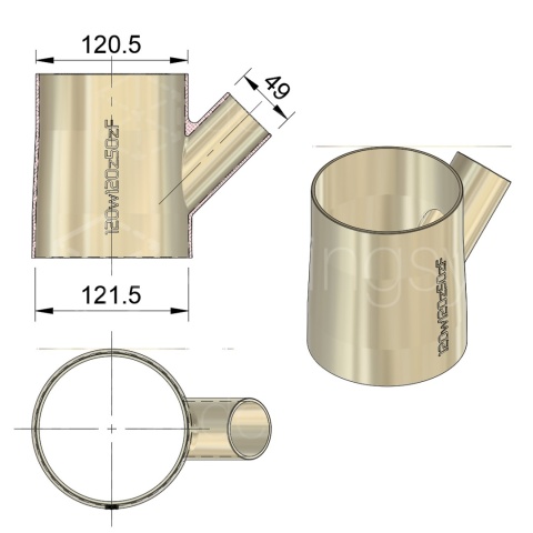 Łącznik trójnik do Felder do spiro 50 120w120z50z Most