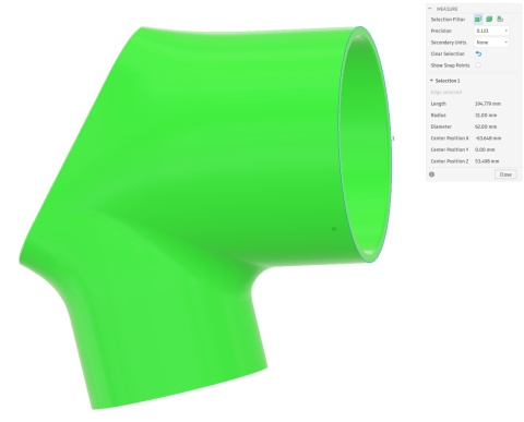 Adapter kątowy odsysania Ø62 do Festool KAPEX 60 średnica zewnętrzna Ø62