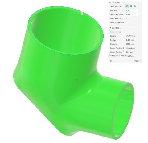 Adapter kątowy odsysania Ø62 do Festool KAPEX 60 średnica zewnętrzna Ø62