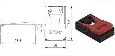 Przycisk awaryjny Stop OFF MAKITA LB1200F