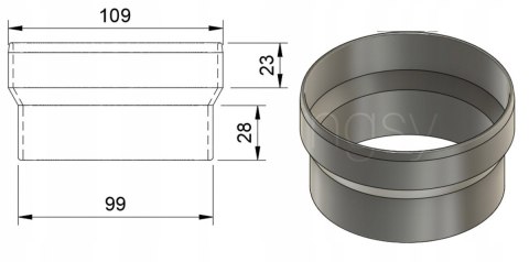 Adapter redukcja 110 kanalizacyjna na 100 spiro Adapter redukcja 110 kanalizacyjna na 100 spiro