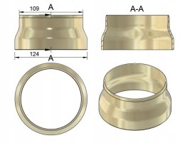 Adapter redukcja 110 kanalizacyjna na 125 spiro