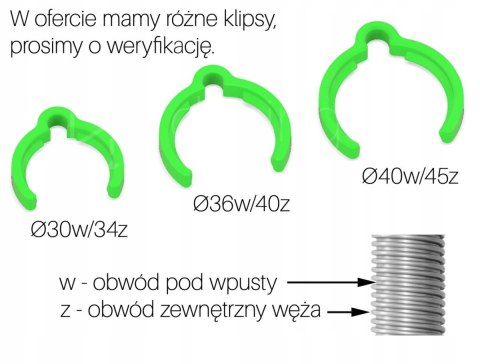 Klips zacisk na wąż Bosch zewnątrz Ø40/36 16szt Klips zacisk na wąż Bosch zewnątrz Ø40/36 16szt